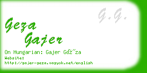 geza gajer business card